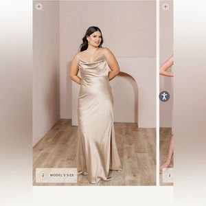 Skye Satin Dress - Revelry - Gold champagne
